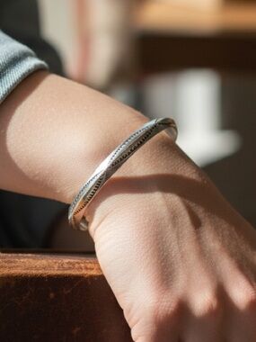 TAHE Native American sterling cuff bracelet